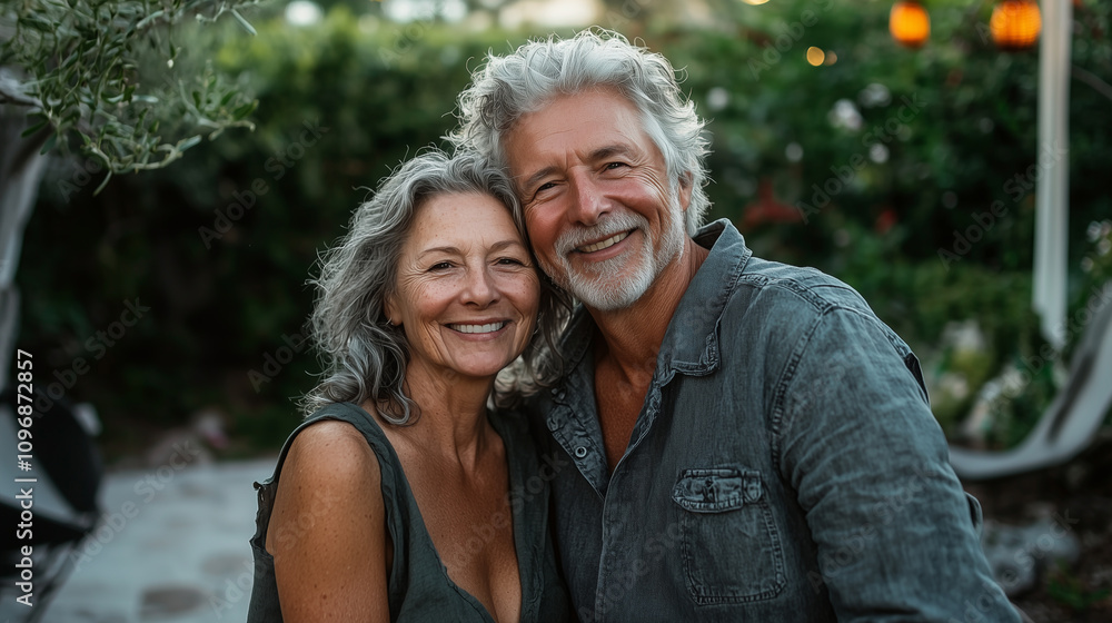 Fototapeta premium Heartwarming Portrait of a Senior Couple Standing Closely