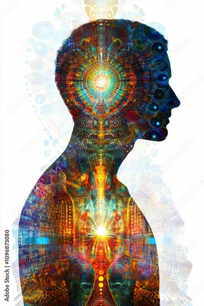 Abstract colorful human silhouette, vibrant energy. Abstract colorful human silhouette, vibrant energy.