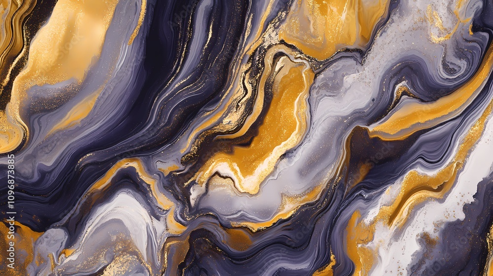 Purple and gold marble swirl liquid pattern illustration poster background Purple and gold marble swirl liquid pattern illustration poster background