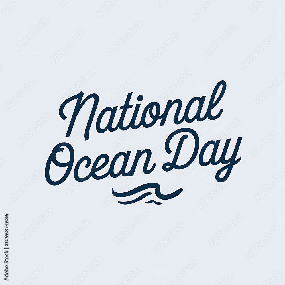 National Ocean Day Celebratory Text Design National Ocean Day Celebratory Text Design