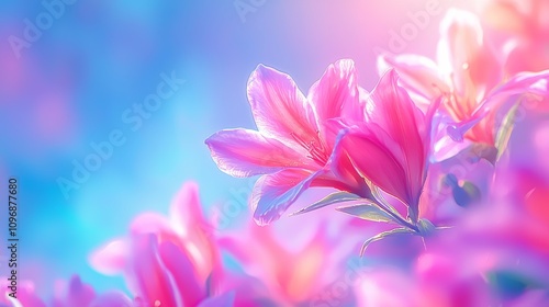 Beautiful flowers, soft pastel colors, dept of field