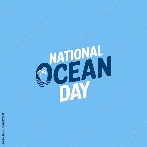 National Ocean Day graphic design features a wave photo