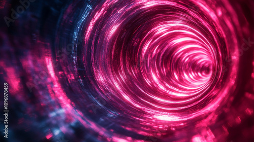 dynamic swirl of red neon light curves gracefully against a dark background creating a sense of motion and energy glowing lines symbolize technology innovation and the vibrant pulse of modern life