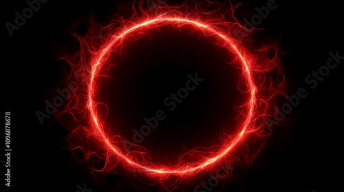 dynamic swirl of red neon light curves gracefully against a dark background creating a sense of motion and energy glowing lines symbolize technology innovation and the vibrant pulse of modern life