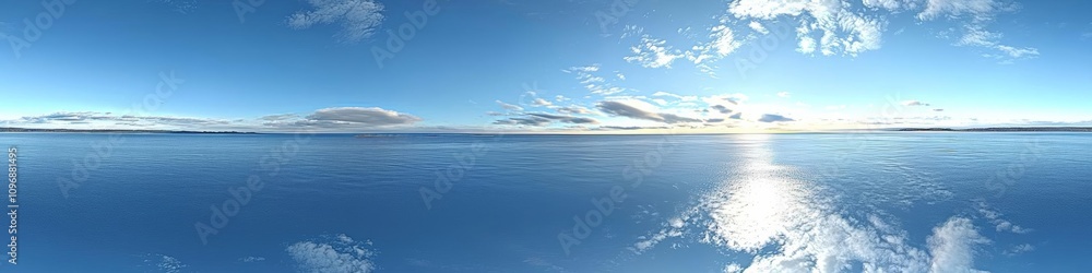 Fototapeta premium seamless of blue sky with clouds as seamless hdri 360 panorama with zenith in spherical equirectangular projection format use for sky replacement in 3d graphics visualization or d