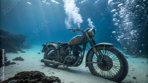 Wallpaper Mural Motorcycle Underwater.  Torontodigital.ca