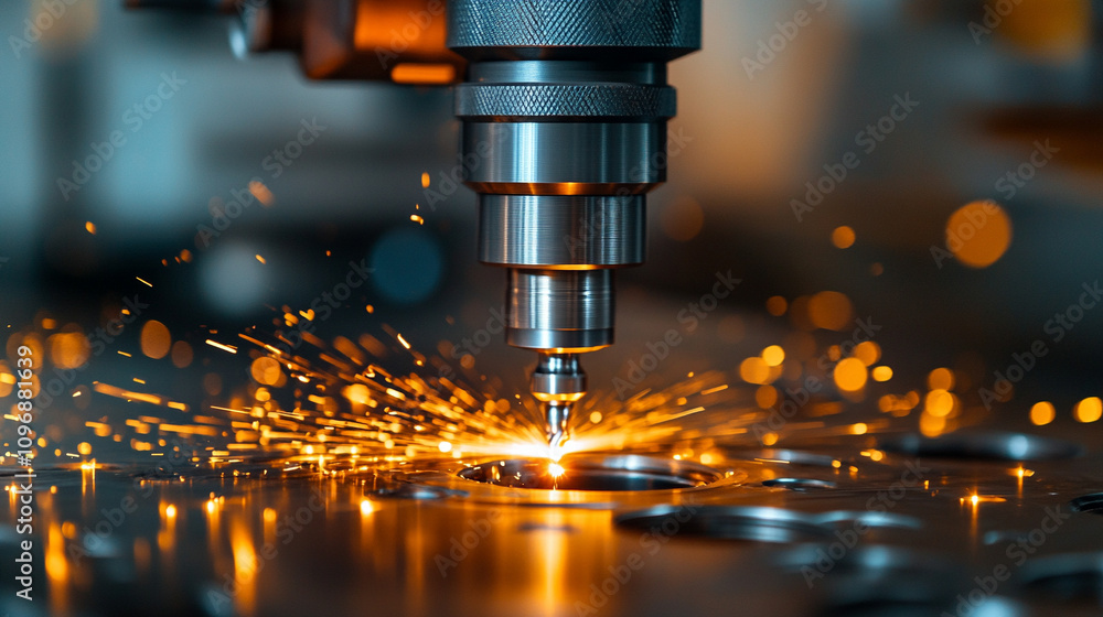 industrial drilling machine with precision metal drill bit creating sparks highlighting the power and strength of machinery symbolizing human ingenuity and advanced manufacturing technology industrial drilling machine with precision metal drill bit creating sparks highlighting the power and strength of machinery symbolizing human ingenuity and advanced manufacturing technology