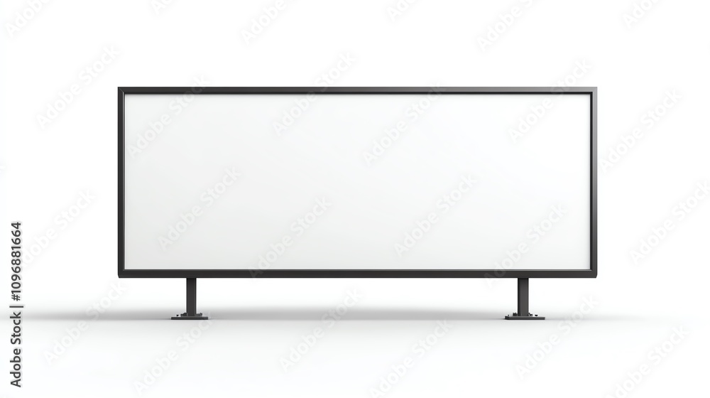 Large blank billboard on a clear background, simple and modern, isolated, industrial structure, ready for advertising Large blank billboard on a clear background, simple and modern, isolated, industrial structure, ready for advertising