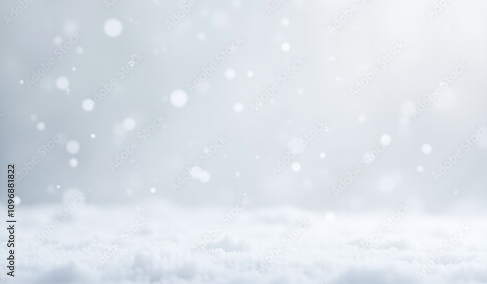 Naklejka premium realistic snow effects varied shapes fall gently pristine white backdrop creating serene winter scene