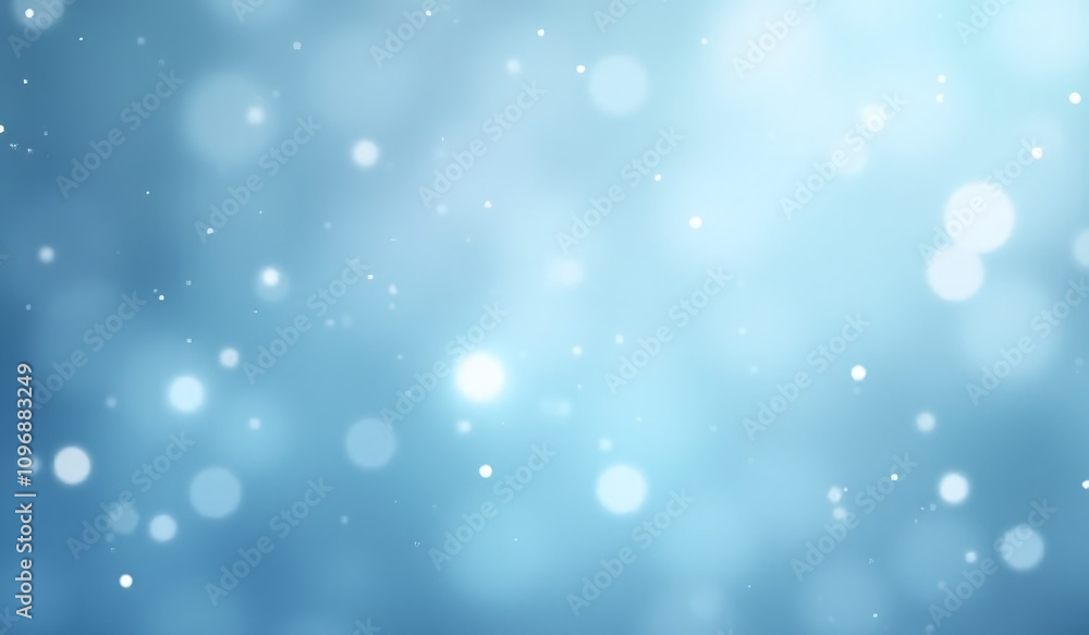 Obraz premium soft blue snowy bokeh sparkles silver christmas card illustration background