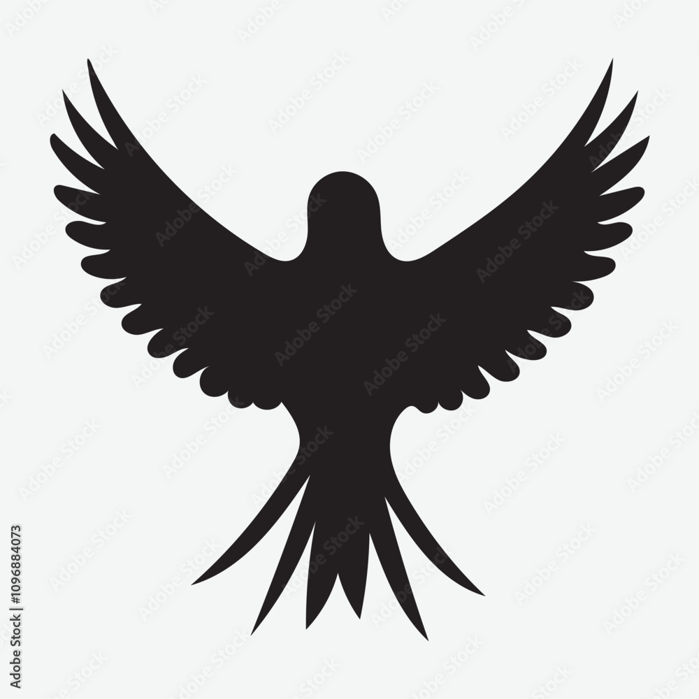 Obraz premium Vector set of sparrow silhouettes. 