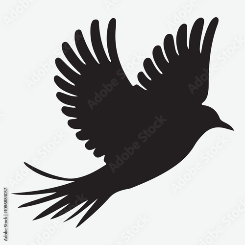 Vector set of sparrow silhouettes.
