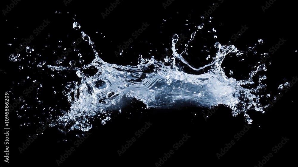 Dynamic Water Splash Against Black Background: A Captivating Image of Liquid Motion Dynamic Water Splash Against Black Background: A Captivating Image of Liquid Motion