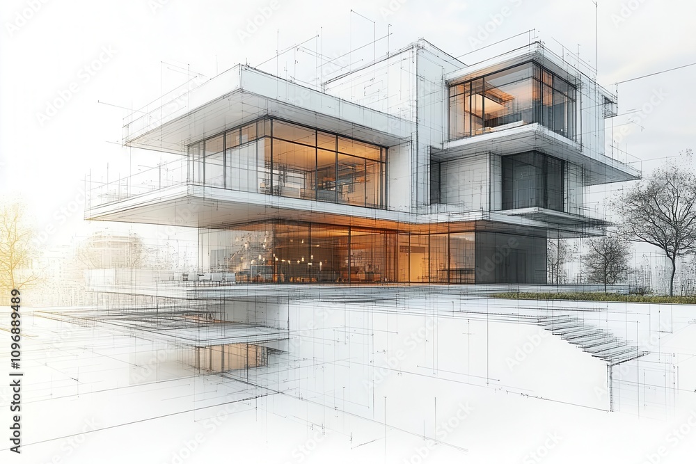 a 3d illustration of a sleek linear drawing representing modern urban building design, serving as a sophisticated abstract architectural background with clean lines and minimalistic approach a 3d illustration of a sleek linear drawing representing modern urban building design, serving as a sophisticated abstract architectural background with clean lines and minimalistic approach
