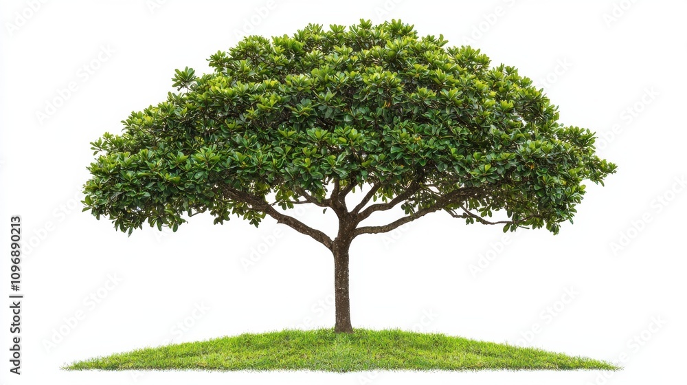 Solitary Majestic Tree Stands Tall in Lush Green Meadow Landscape Solitary Majestic Tree Stands Tall in Lush Green Meadow Landscape
