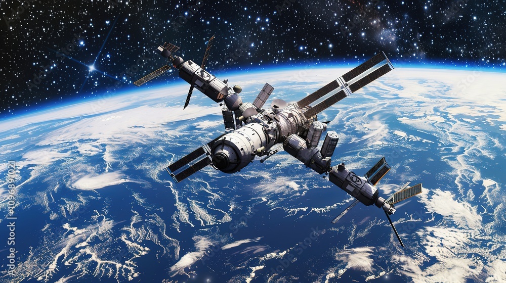 Naklejka premium The_glowing_Earth_background_universe