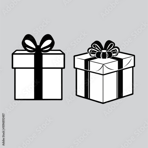 Black and white gift box