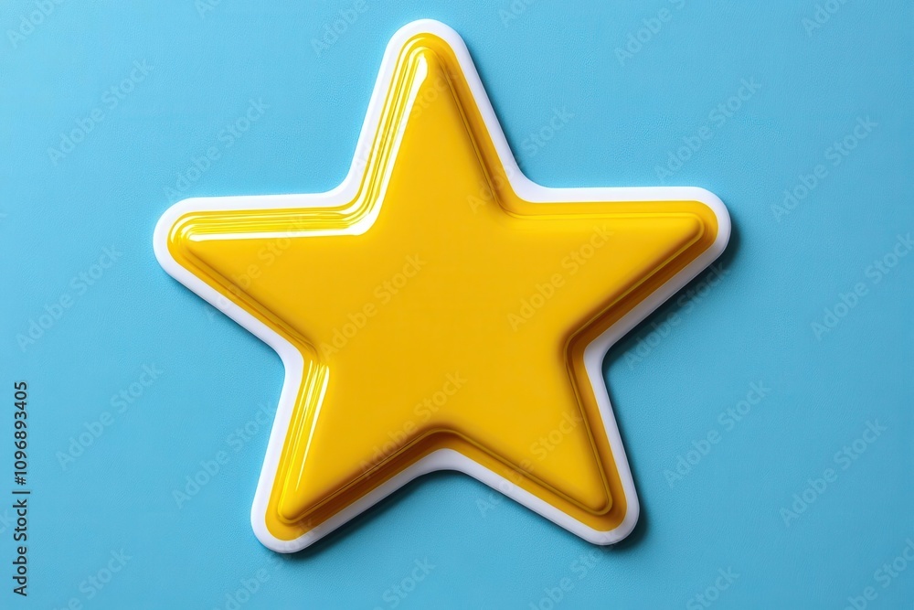 a bright yellow star-shaped sticker, isolated on a crisp white background, radiates positivity and cheer, acting as a playful design element perfect for various creative projects a bright yellow star-shaped sticker, isolated on a crisp white background, radiates positivity and cheer, acting as a playful design element perfect for various creative projects