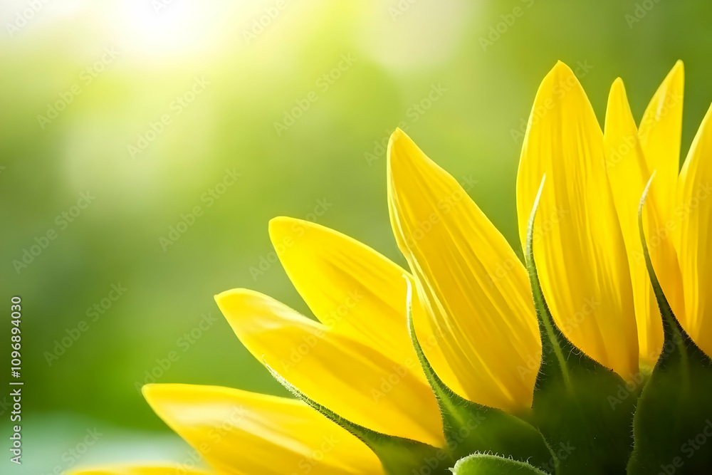 Obraz premium A close-up of vibrant sunflower petals against a soft, blurred background.