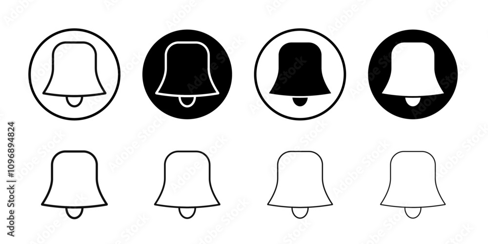 Bell Icon set for web and mobile app. Notification sign and symbol for web site design Bell Icon set for web and mobile app. Notification sign and symbol for web site design