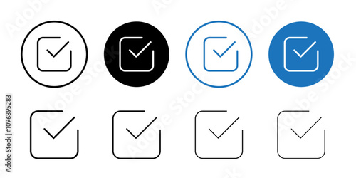Check mark icon set for web and mobile app. Tick mark sign and symbol