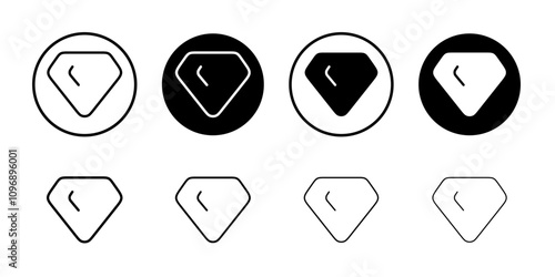 Diamond icon set vector. diamond gems sign and symbol