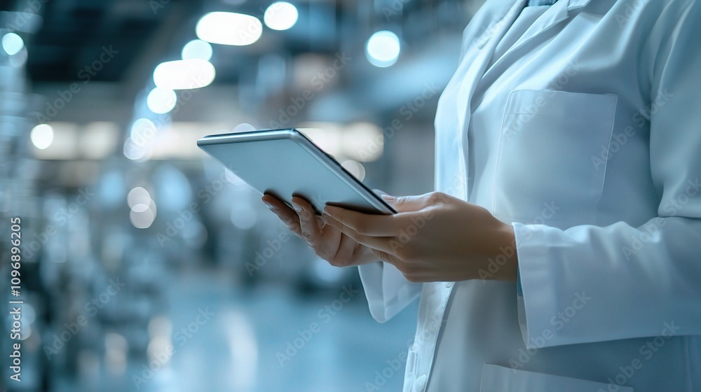 Engineer Using Tablet to Oversee Renewable Energy Operations Engineer Using Tablet to Oversee Renewable Energy Operations