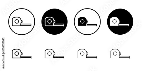 Meter tape icon Flat art in black and white isolated