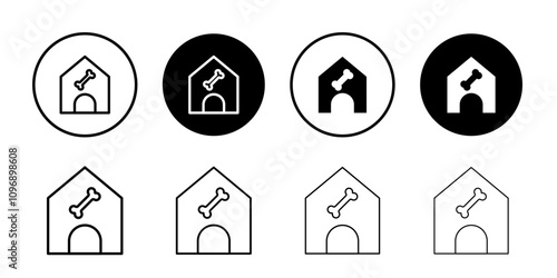 Pet House icon Thin line illustration set