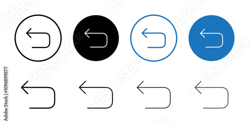 Undo icon Thin line illustration set