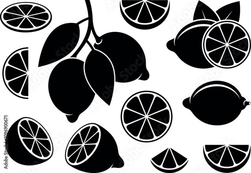 Lemon logo. Isolated lemon on white background