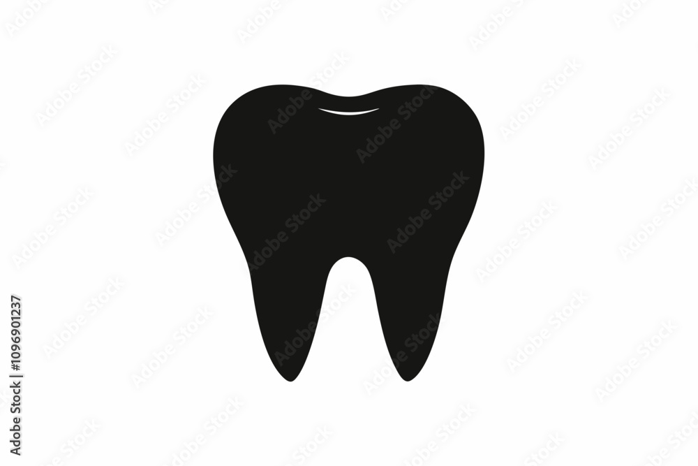 Tooth vector icon, tooth silhouette vector, Black tooth shape symbol Tooth vector icon, tooth silhouette vector, Black tooth shape symbol