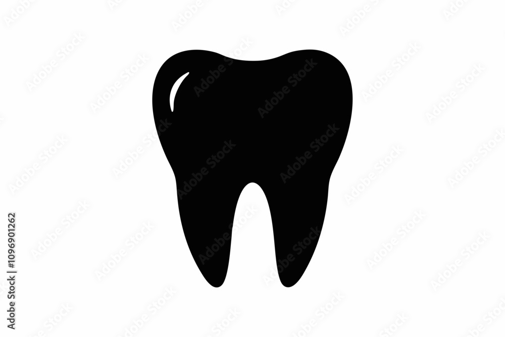 Tooth vector icon, tooth silhouette vector, Black tooth shape symbol Tooth vector icon, tooth silhouette vector, Black tooth shape symbol