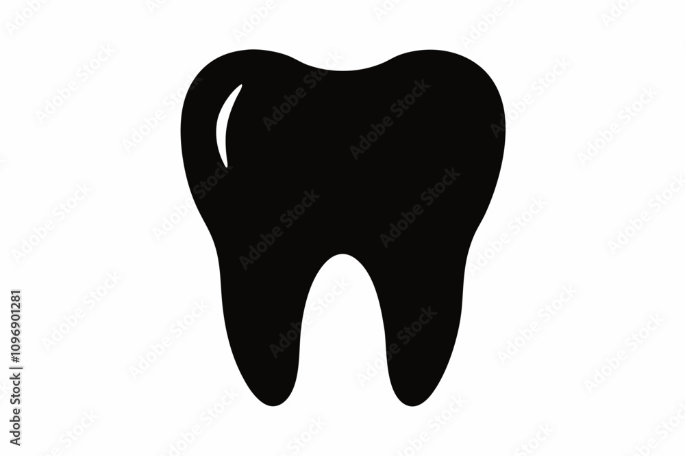 Tooth vector icon, tooth silhouette vector, Black tooth shape symbol Tooth vector icon, tooth silhouette vector, Black tooth shape symbol