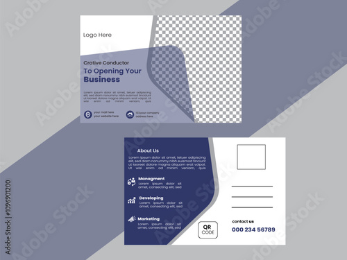 Digital business marketing post card for social media post template.