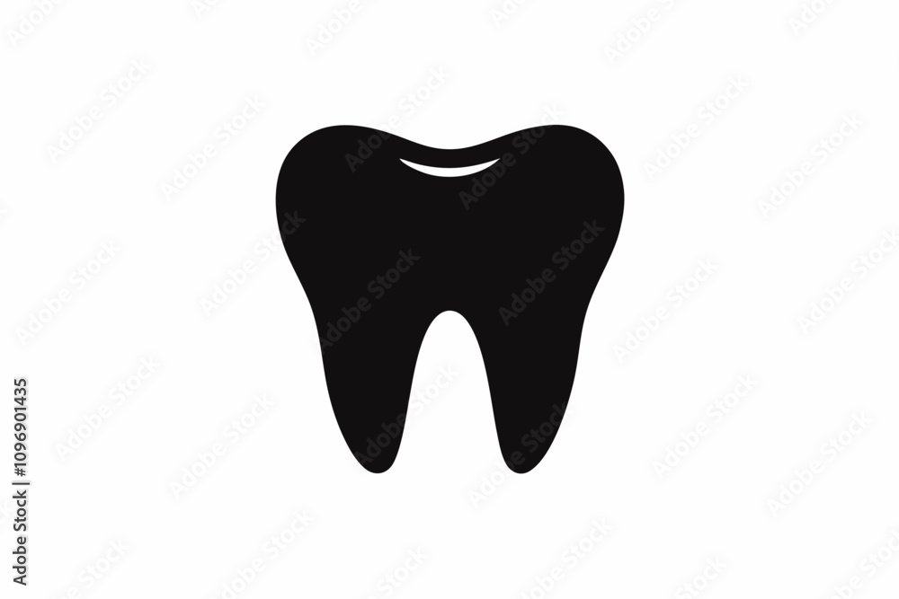 Tooth vector icon, tooth silhouette vector, Black tooth shape symbol Tooth vector icon, tooth silhouette vector, Black tooth shape symbol