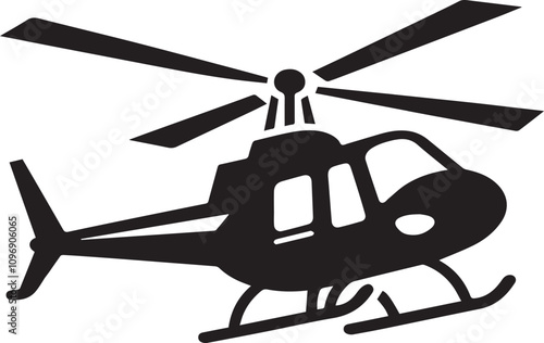 helicopter silhouette vector graphic, copter icon vector illustration. EPS File