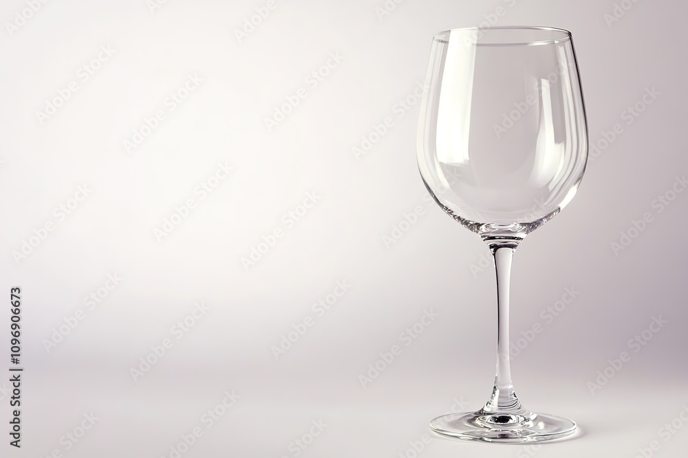 Empty wine glass on plain background, space for text Empty wine glass on plain background, space for text