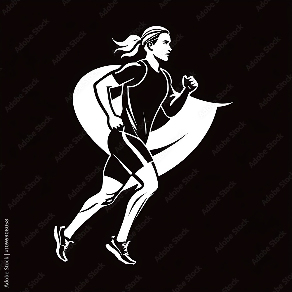 Fototapeta premium Running logo, jogging and marathon logo