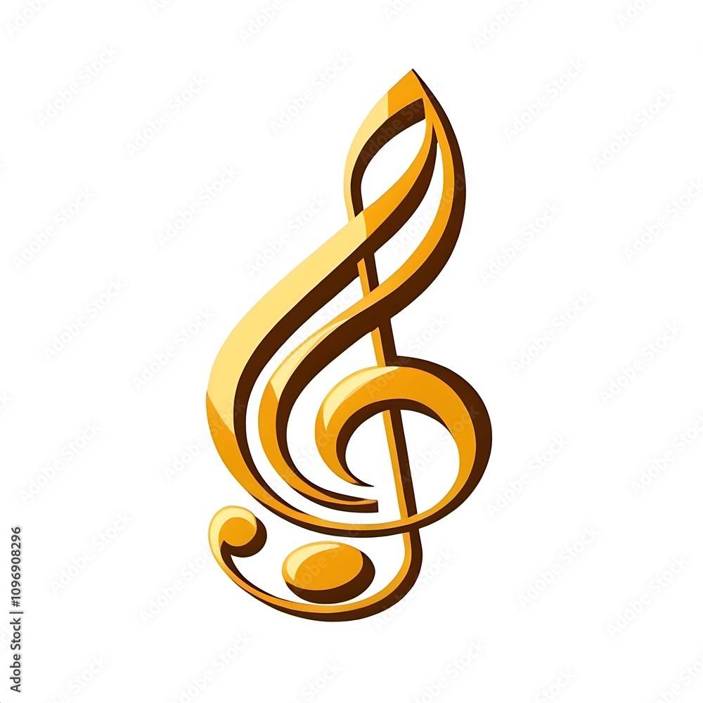 Sol key musical note logo flat design Sol key musical note logo flat design