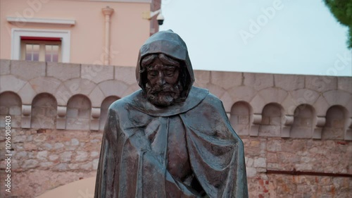 Statue of Prince Francois Grimaldi with the Palace on the background, Monaco