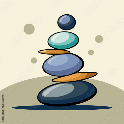 balancing stones clipart cartoon Illustration drawing