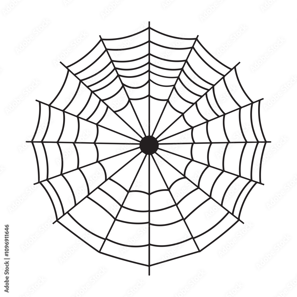 Obraz premium spider web net black outline vector design