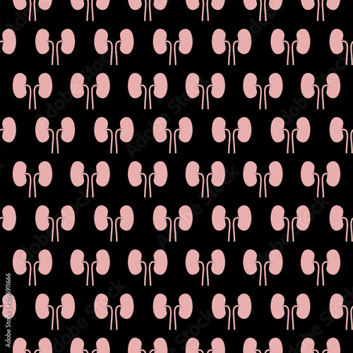 Kidney pattern repeat seamless isolated on black background