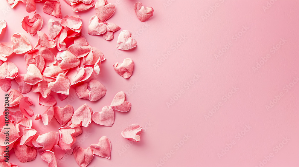 Fototapeta premium Valentine's Day concept featuring hearts and cups on a chalkboard background, creating a romantic and playful vibe.