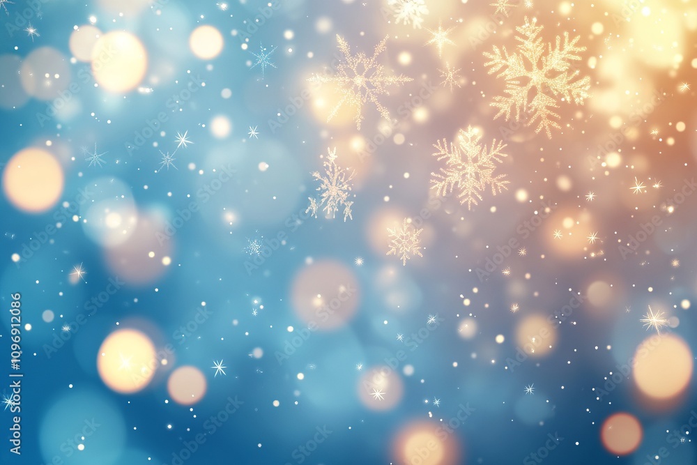 Abstract Snowflakes and Bokeh Lights Christmas Concept. AI generated illustration Abstract Snowflakes and Bokeh Lights Christmas Concept. AI generated illustration