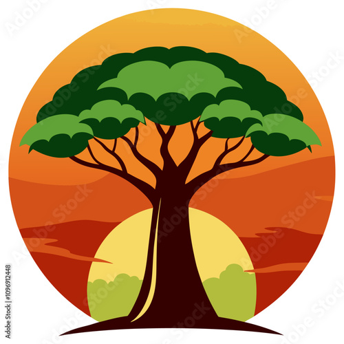 baobab clipart cartoon Illustration drawing