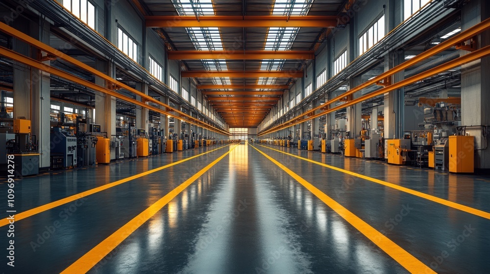 Modern Industrial Factory Interior: A Glimpse into Manufacturing Modern Industrial Factory Interior: A Glimpse into Manufacturing