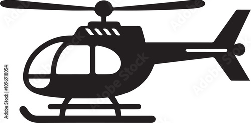 helicopter silhouette vector graphic, copter icon vector illustration. EPS File