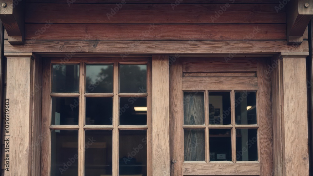 A close-up shot of the weathered wooden storefront of a vintage store, texture A close-up shot of the weathered wooden storefront of a vintage store, texture
